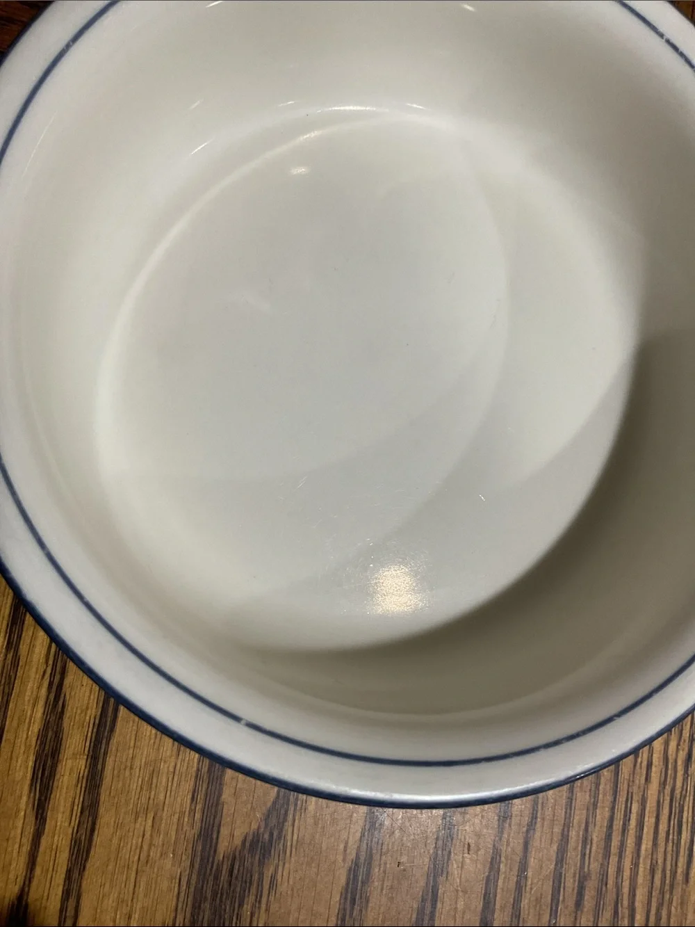 Pretty Lenox Chinastone Country Blue Ceramic Bowl White with Blue Scroll Design